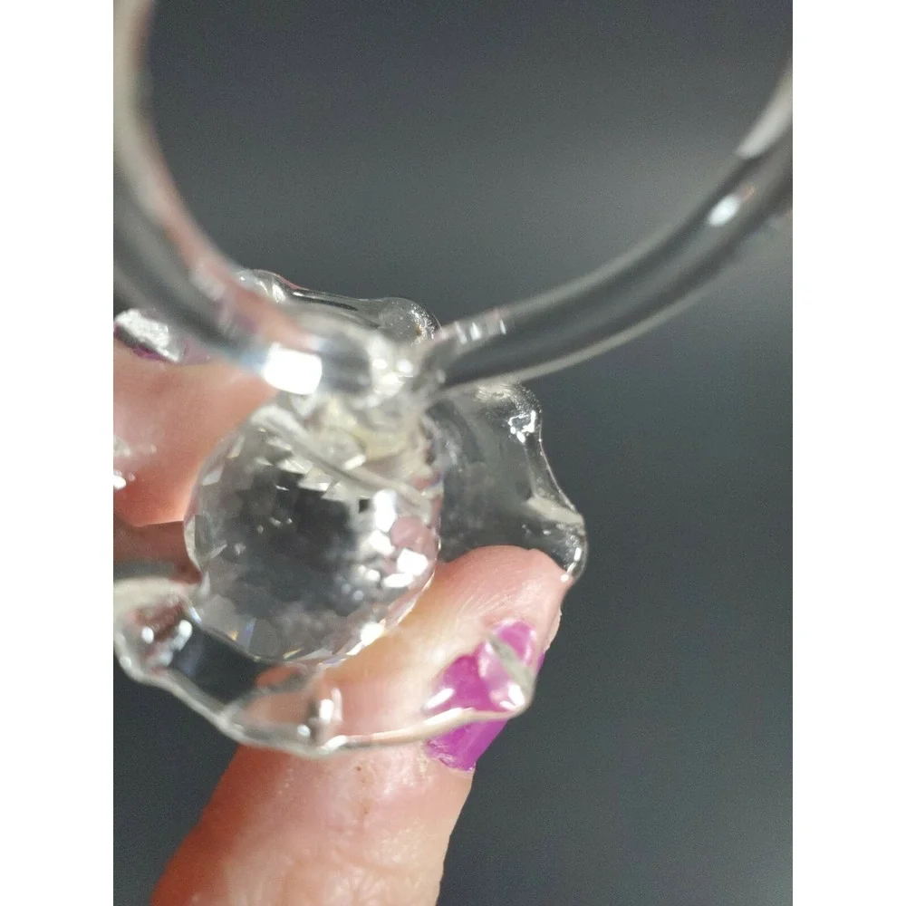 Baby Binky / Pacifier Crystal Glass shower gift pink bow